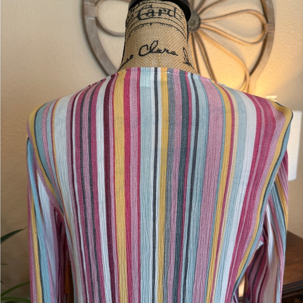 Andree by Unit Colorful Striped Floral Embroidered Women's Top - Picture 9 of 13